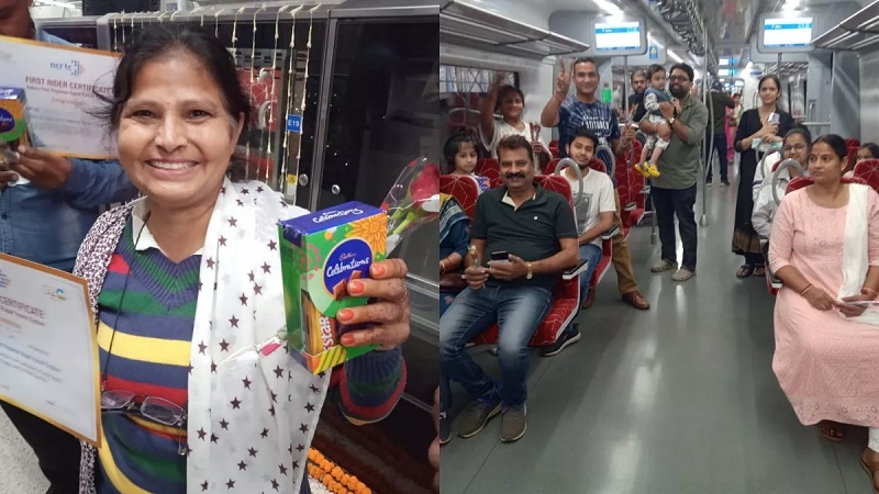 पहली नमो भारत ट्रेन हुई रवाना: पहला टिकट लेकर इतिहास में दर्ज हुई प्रेमलता