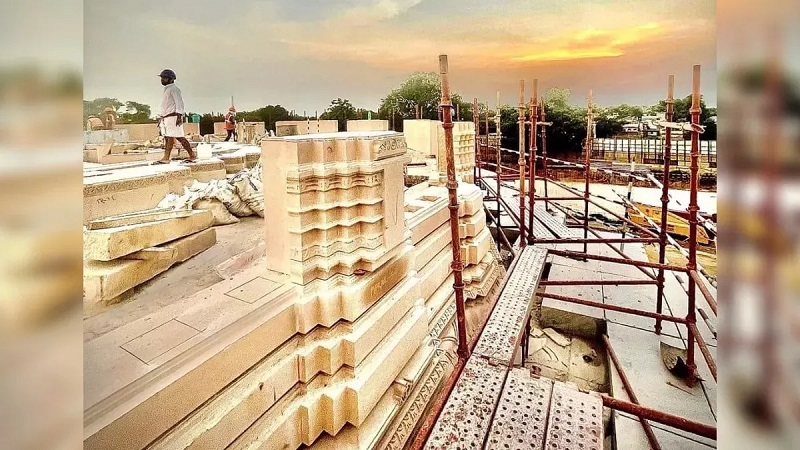 अयोध्या में श्रीराम मंदिर के प्रथम तल का निर्माण शुरू, तीनों तलों में लगेंगे 360 स्तंभ