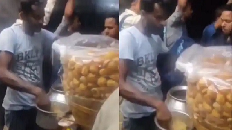 चलती ट्रेन में ‘गोलगप्पे’ की दुकान... गैलरी में लगी दोने वालों की कतार