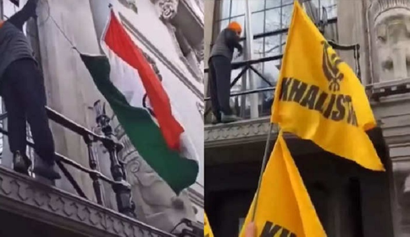 ब्रिटेन में भारतीय उच्चायोग पर हमलाः खालिस्तानियों ने किया तिरंगे का अपमान, ब्रिटिश राजनयिक तलब