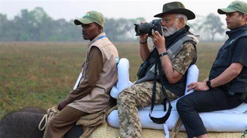 हाथी पर मोदी...साथ चल रहे वन्य जीव: पीएम मोदी ने दिखाई काजीरंगा की यादगार यात्रा 
