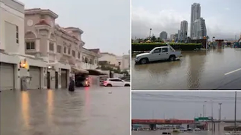 दुबई में बाढ़ और तूफान का कहर, अलर्ट जारी
