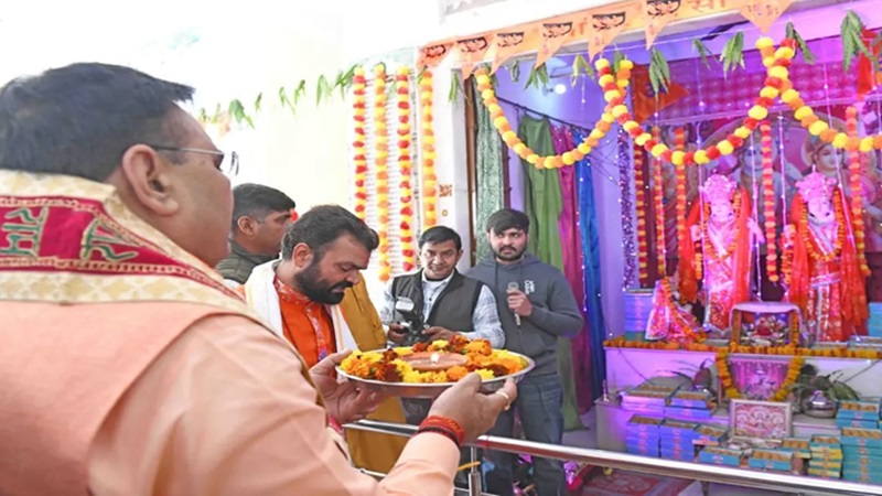 अयोध्या में विराजे रामलला: मुख्यमंत्री भजनलाल शर्मा ने जयपुर में किए देव दर्शन