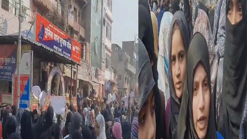 एमएलए बालमुकुंदाचार्य पर फूटा छात्राओं का गुस्सा, सुभाष चैक पर लगे ‘बाबा माफी मांगेगा...’ के नारे