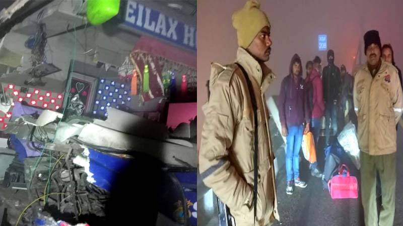 घने कोहरे के कारण कन्नौज में निजी बस हादसे की शिकार, तीन की मौत, 18 घायल