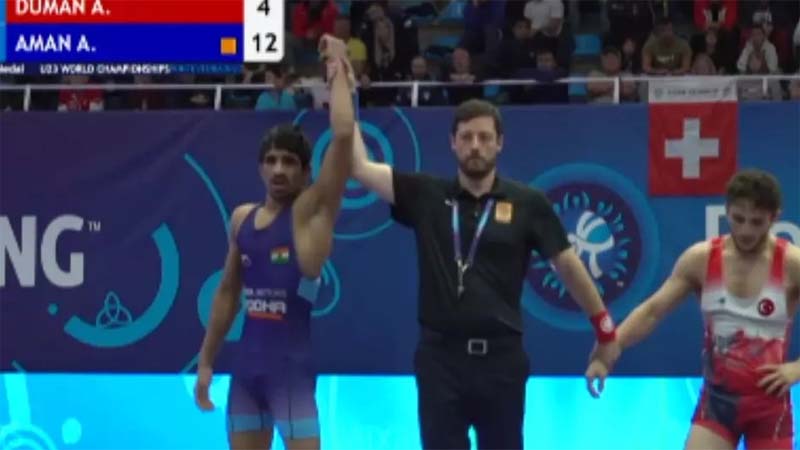 17 साल के पहलवान अमन ने जा़ग्रेब ओपन चैम्पियनशिप 57 किग्रा में जीता कांस्य पदक