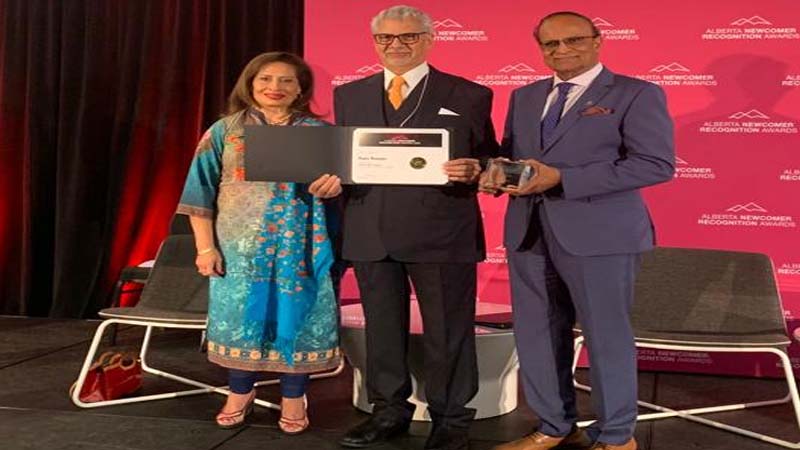 कवि और समाजसेवी राजीव रंजन कनाडा में अलबर्टा न्यूकमर रिकग्निशन अवार्ड से सम्मानित