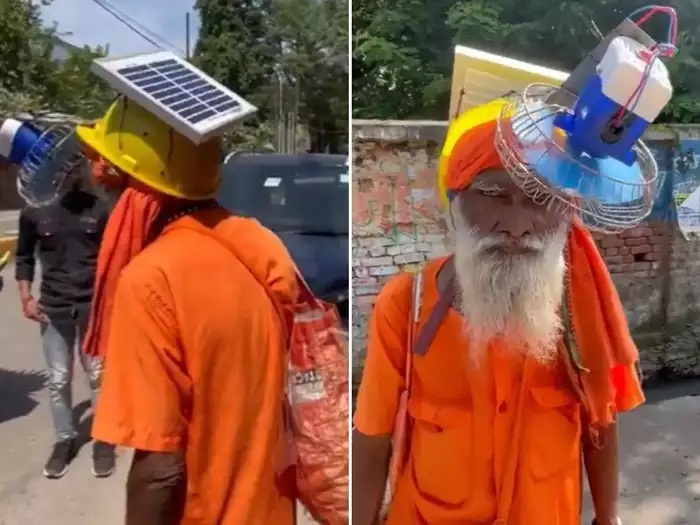जुगाड़ वाले बाबा' का वीडियो इंटरनेट पर छाया, स्पेशल हेलमेट देखकर जनता इंप्रेस हो गई