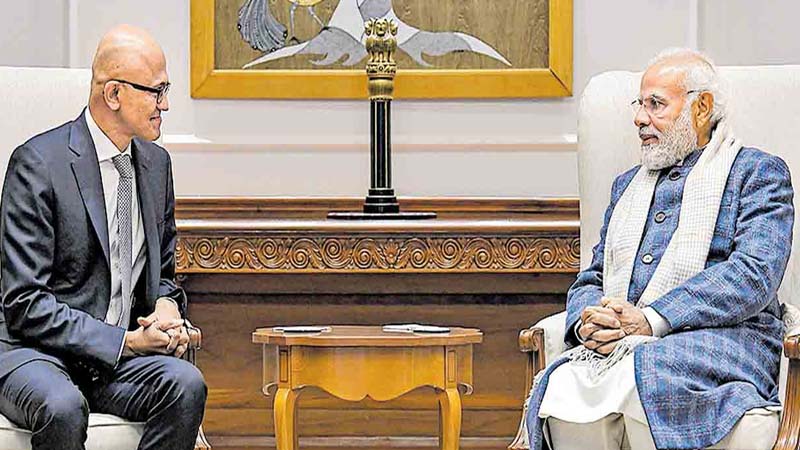 डिजिटल सेक्टर में भारत जैसी प्रगति विश्व के किसी भी देश में नहीं, पीएम मोदी से बोले माइक्रोसॉफ्ट चेयरमैन सत्य नडेला