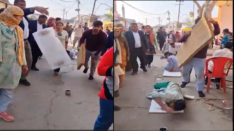 सीएम भजनलाल की पत्नी और बेटे कर रहे हैं गोवर्धन की दण्डवत परिक्रमा, 5 दिन में पूरी होगी परिक्रमा 