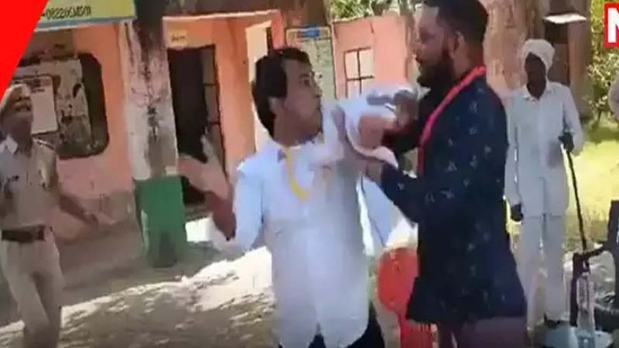 राजस्थान के देवली उनियारा विधानसभा उपचुनाव में निर्दलीय प्रत्याशी और एसडीएम के बीच झड़प