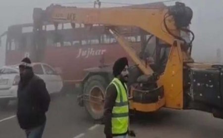 लुधियाना हाईवे पर कोहरे का कहर: कई वाहनों की टक्कर, 1 की मौत, 5 घायल