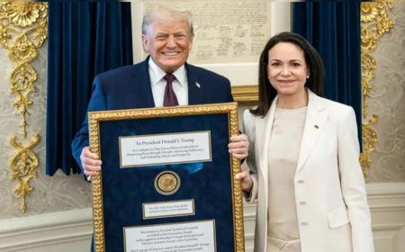 “अद्भुत पहल”: मचाडो ने ट्रंप को सौंपा अपना नोबेल शांति पुरस्कार, ट्रंप बोले, यह आपसी सम्मान का सुंदर संकेत