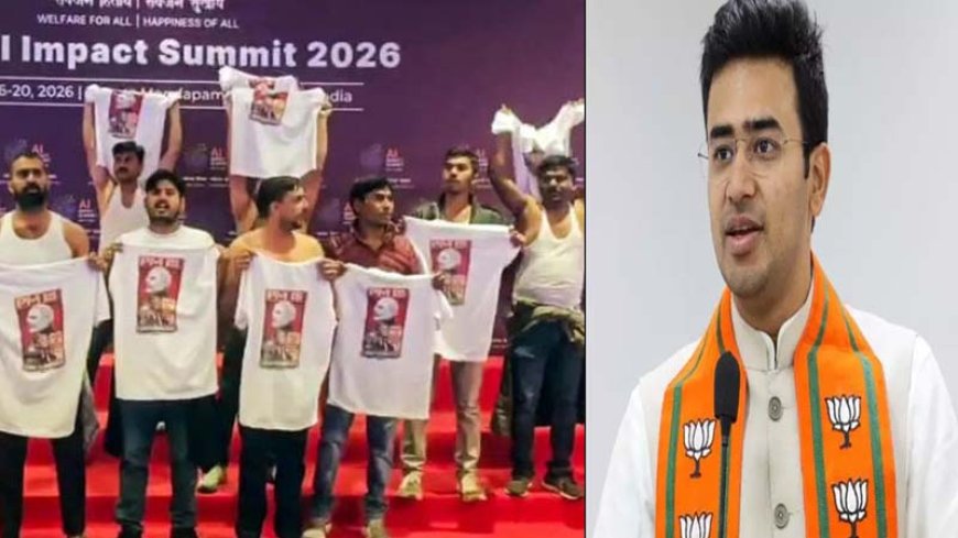 राहुल गांधी प्रथम श्रेणी के अराजकतावादी हैं, भारत का युवा कभी कांग्रेस को माफ़ नहीं करेगा: एआई समिट में ‘शर्टलेस प्रदर्शन’ पर तेजस्वी सूर्या