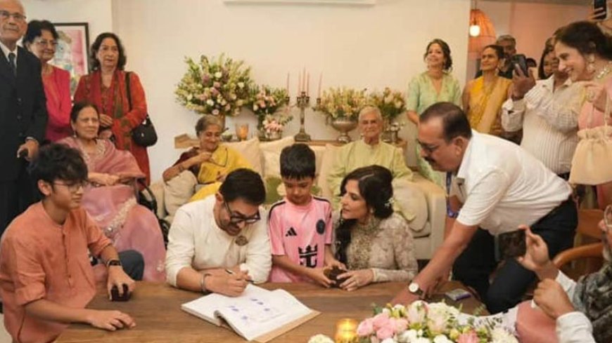 आमिर खान, गौरी स्प्रैट की शादी: पहली इनसाइड तस्वीर में कपल अपने बच्चों के साथ शादी के कागजात पर हस्ताक्षर करते हुए