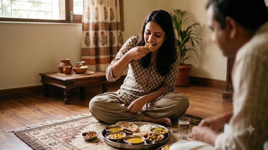 गर्व कीजिये भारतीय ज्ञान परम्परा की वैज्ञानिक समग्रता पर.. बहुत लाभदायक है आलथी-पालथी बैठकर भोजन करना